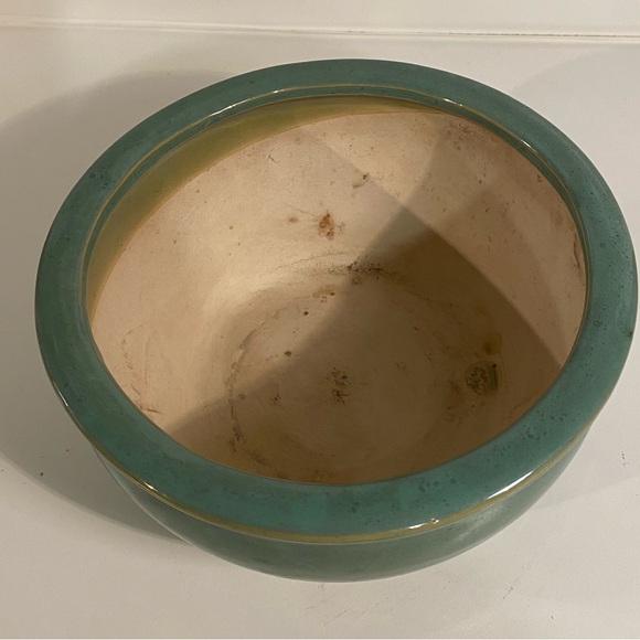 Stamped Pottery Fish Bowl Planter No Drainage Hole Stamped “CD” on Bottom - Picture 3 of 6